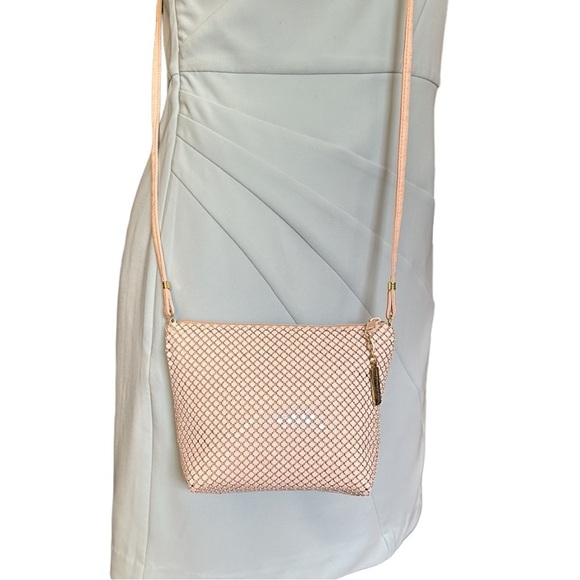 WHITING & DAVIS International Vintage Y2K Mini Crossbody Bag Mesh Blush Pink - Picture 3 of 14